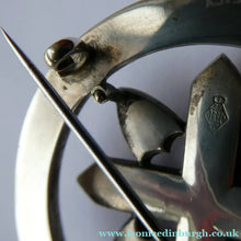 Load image into Gallery viewer, LARGE Antique SCOTTISH VICTORIAN SILVER &amp; Agate Hardstone Brooch or Pin
