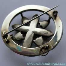 Load image into Gallery viewer, LARGE Antique SCOTTISH VICTORIAN SILVER &amp; Agate Hardstone Brooch or Pin
