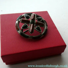 Load image into Gallery viewer, LARGE Antique SCOTTISH VICTORIAN SILVER &amp; Agate Hardstone Brooch or Pin

