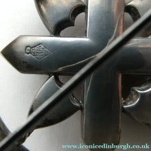 Load image into Gallery viewer, LARGE Antique SCOTTISH VICTORIAN SILVER &amp; Agate Hardstone Brooch or Pin
