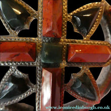 Load image into Gallery viewer, LARGE Antique SCOTTISH VICTORIAN SILVER &amp; Agate Hardstone Brooch or Pin

