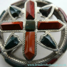 Load image into Gallery viewer, LARGE Antique SCOTTISH VICTORIAN SILVER &amp; Agate Hardstone Brooch or Pin
