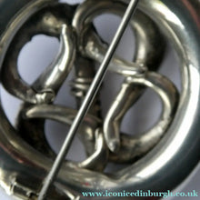 Load image into Gallery viewer, Large 1880s SCOTTISH SILVER: Victorian Knot Brooch with Inset Specimen Agate
