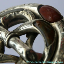 Load image into Gallery viewer, Large 1880s SCOTTISH SILVER: Victorian Knot Brooch with Inset Specimen Agate
