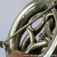 Load image into Gallery viewer, Large 1880s SCOTTISH SILVER: Victorian Knot Brooch with Inset Specimen Agate
