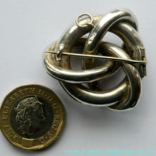 Load image into Gallery viewer, 1880s SCOTTISH SILVER: Victorian Lover's Knot Brooch with Inset Specimen Agates
