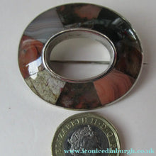 Load image into Gallery viewer, Antique Victorian Agate or Pebble Brooch Solid Silver 
