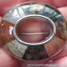 Load image into Gallery viewer, Antique Victorian Agate or Pebble Brooch Solid Silver 
