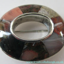 Load image into Gallery viewer, Antique Victorian Agate or Pebble Brooch Solid Silver 
