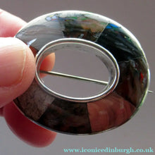 Load image into Gallery viewer, Antique Victorian Agate or Pebble Brooch Solid Silver 
