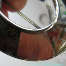 Load image into Gallery viewer, Antique Victorian Agate or Pebble Brooch Solid Silver 
