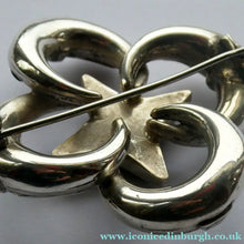 Load image into Gallery viewer, 1880s SCOTTISH SILVER: Victorian Quatrefoil Shape and Raised Star Brooch with Inset Specimen Agates
