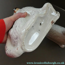 Load image into Gallery viewer, Staffordshire Dogs Chimney Spaniels / Wally Dugs. 8 1/2 inches. ANTIQUE PAIR with amber glass eyes; c1880

