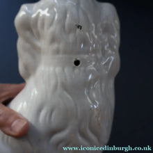 Load image into Gallery viewer, 1880s Victorian Staffordshire Dogs Chimney Spaniels / Wally Dugs. Brown Glass Eyes. 11 1/4 inches - Staffordshire Figure
