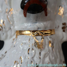 Load image into Gallery viewer, 1880s Victorian Staffordshire Dogs Chimney Spaniels / Wally Dugs. Brown Glass Eyes. 12 inches - Staffordshire Figure
