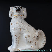 Load image into Gallery viewer, 1880s Victorian Staffordshire Dogs Chimney Spaniels / Wally Dugs. Brown Glass Eyes. 12 inches - Staffordshire Figure
