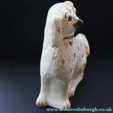 Load image into Gallery viewer, 1880s Victorian Staffordshire Dogs Chimney Spaniels / Wally Dugs. Brown Glass Eyes. 12 inches - Staffordshire Figure
