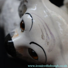 Load image into Gallery viewer, 1880s Victorian Staffordshire Dogs Chimney Spaniels / Wally Dugs. Brown Glass Eyes. 12 inches - Staffordshire Figure
