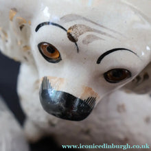 Load image into Gallery viewer, 1880s Victorian Staffordshire Dogs Chimney Spaniels / Wally Dugs. Brown Glass Eyes. 12 inches - Staffordshire Figure
