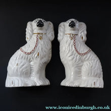 Load image into Gallery viewer, 1880s Victorian Staffordshire Dogs Chimney Spaniels / Wally Dugs. Yellow Painted Eyes (Copy) - Staffordshire Figure
