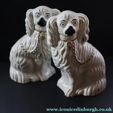 Load image into Gallery viewer, 1880s Victorian Staffordshire Dogs Chimney Spaniels / Wally Dugs. Yellow Painted Eyes (Copy) - Staffordshire Figure
