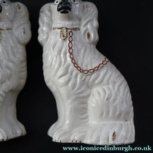 Load image into Gallery viewer, 1880s Victorian Staffordshire Dogs Chimney Spaniels / Wally Dugs. Yellow Painted Eyes (Copy) - Staffordshire Figure
