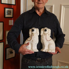 Load image into Gallery viewer, 1880s Victorian Staffordshire Dogs Chimney Spaniels / Wally Dugs. Yellow Painted Eyes (Copy) - Staffordshire Figure
