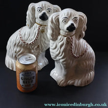 Load image into Gallery viewer, 1880s Victorian Staffordshire Dogs Chimney Spaniels / Wally Dugs. Yellow Painted Eyes (Copy) - Staffordshire Figure
