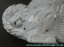 Load image into Gallery viewer, LARGE Staffordshire Dogs Chimney Spaniels / Wally Dugs. 12 1/2 inches. ANTIQUE PAIR with yellow painted eyes; 1880
