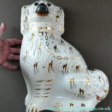 Load image into Gallery viewer, 13 1/4 Inches. Large Antique Victorian Staffordshire Dogs or Chimney Spaniels
