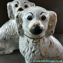 Load image into Gallery viewer, 13 1/4 Inches. Large Antique Victorian Staffordshire Dogs or Chimney Spaniels
