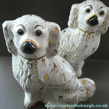 Load image into Gallery viewer, 13 1/4 Inches. Large Antique Victorian Staffordshire Dogs or Chimney Spaniels
