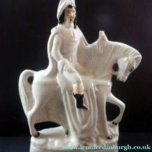 Load image into Gallery viewer, SAMPSON SMITH. LARGE Antique 1880s Victorian STAFFORDSHIRE Figurine. King Charles I on Horseback Carrying a Scroll

