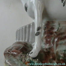 Load image into Gallery viewer, Genuine ANTIQUE STAFFORDSHIRE Figurine. Woman / Milkmaid with Large Cow; 1880s
