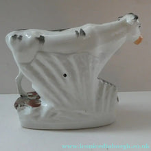 Load image into Gallery viewer, Genuine ANTIQUE STAFFORDSHIRE Figurine. Woman / Milkmaid with Large Cow; 1880s
