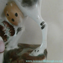 Load image into Gallery viewer, Genuine ANTIQUE STAFFORDSHIRE Figurine. Woman / Milkmaid with Large Cow; 1880s
