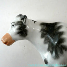 Load image into Gallery viewer, Genuine ANTIQUE STAFFORDSHIRE Figurine. Woman / Milkmaid with Large Cow; 1880s
