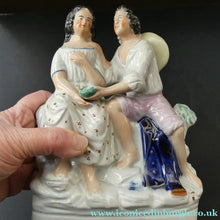 Load image into Gallery viewer, Antique 19th Century Staffordshire Figurine. Couple with a Nest 
