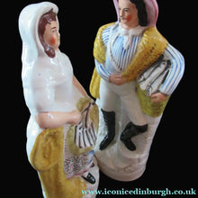 Load image into Gallery viewer, Pair of Victorian Antique Staffordshire Figures: Fishwife and Fisherman. Matched Pair
