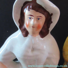 Load image into Gallery viewer, Pair of Victorian Antique Staffordshire Figures: Fishwife and Fisherman. Matched Pair
