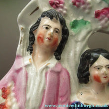 Load image into Gallery viewer, Antique Miniature Staffordshire Figurine. Couple Under a Fruiting  Vine
