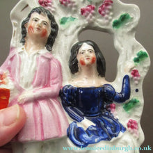 Load image into Gallery viewer, Antique Miniature Staffordshire Figurine. Couple Under a Fruiting  Vine
