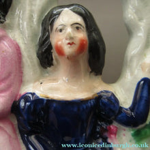 Load image into Gallery viewer, Antique Miniature Staffordshire Figurine. Couple Under a Fruiting  Vine

