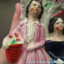Load image into Gallery viewer, Antique Miniature Staffordshire Figurine. Couple Under a Fruiting  Vine
