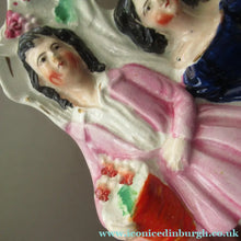 Load image into Gallery viewer, Antique Miniature Staffordshire Figurine. Couple Under a Fruiting  Vine
