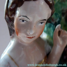 Load image into Gallery viewer, Rare Large ANTIQUE Staffordshire Spill Vase Figurine of the Gypsy Fortune Teller; 1880s. EXCELLENT CONDITION
