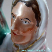 Load image into Gallery viewer, Rare Large ANTIQUE Staffordshire Spill Vase Figurine of the Gypsy Fortune Teller; 1880s. EXCELLENT CONDITION
