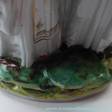 Load image into Gallery viewer, Rare Large ANTIQUE Staffordshire Spill Vase Figurine of the Gypsy Fortune Teller; 1880s. EXCELLENT CONDITION
