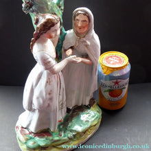 Load image into Gallery viewer, Rare Large ANTIQUE Staffordshire Spill Vase Figurine of the Gypsy Fortune Teller; 1880s. EXCELLENT CONDITION
