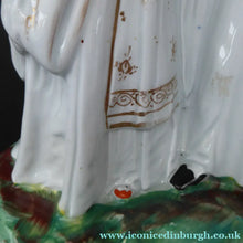 Load image into Gallery viewer, Rare Large ANTIQUE Staffordshire Spill Vase Figurine of the Gypsy Fortune Teller; 1880s. EXCELLENT CONDITION
